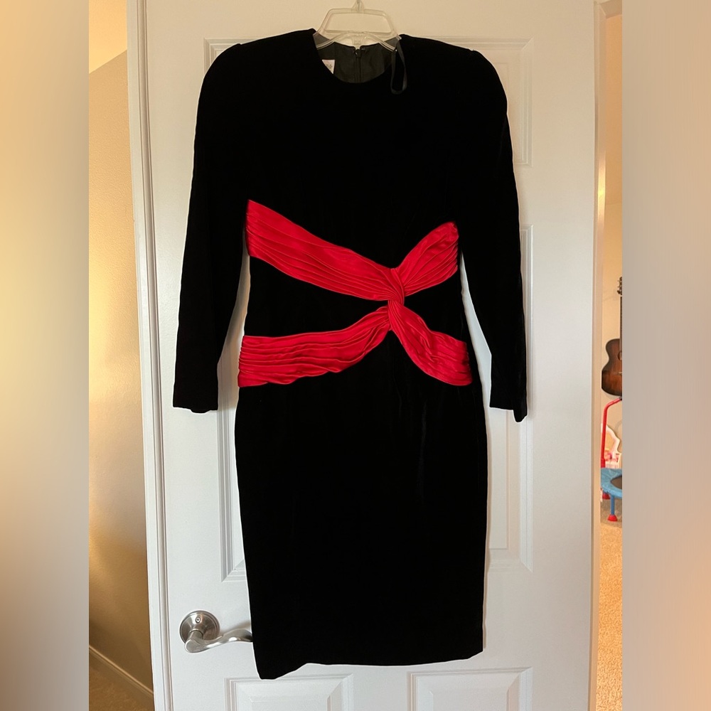 Vintage Black Velvet Cocktail Dress